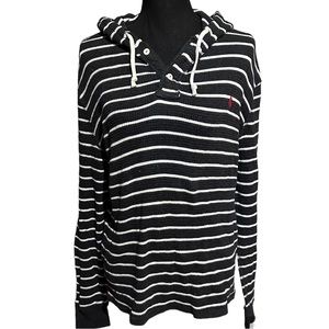 POLO by Ralph Lauren Hooded Striped Nautical Preppy Sweater Women's L Large